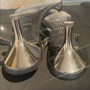 St. John satin rhinestone sandals